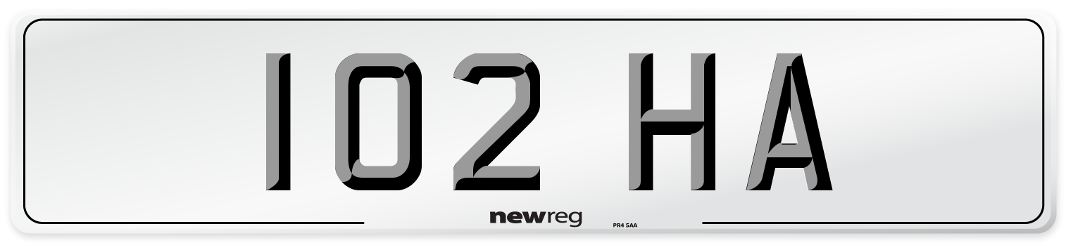 102 HA Number Plate from New Reg